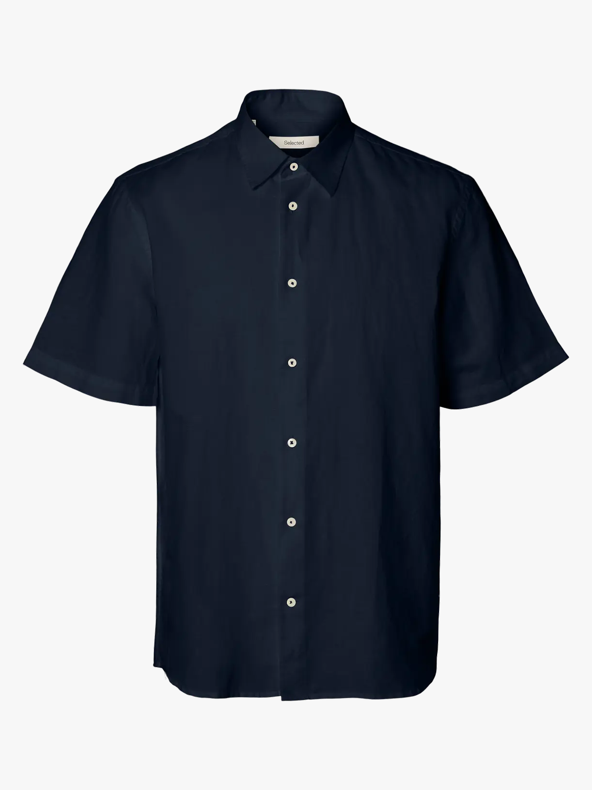 Selected Homme Regular Clay Linen Blend Short Sleeve Shirt Regular Sky Captain