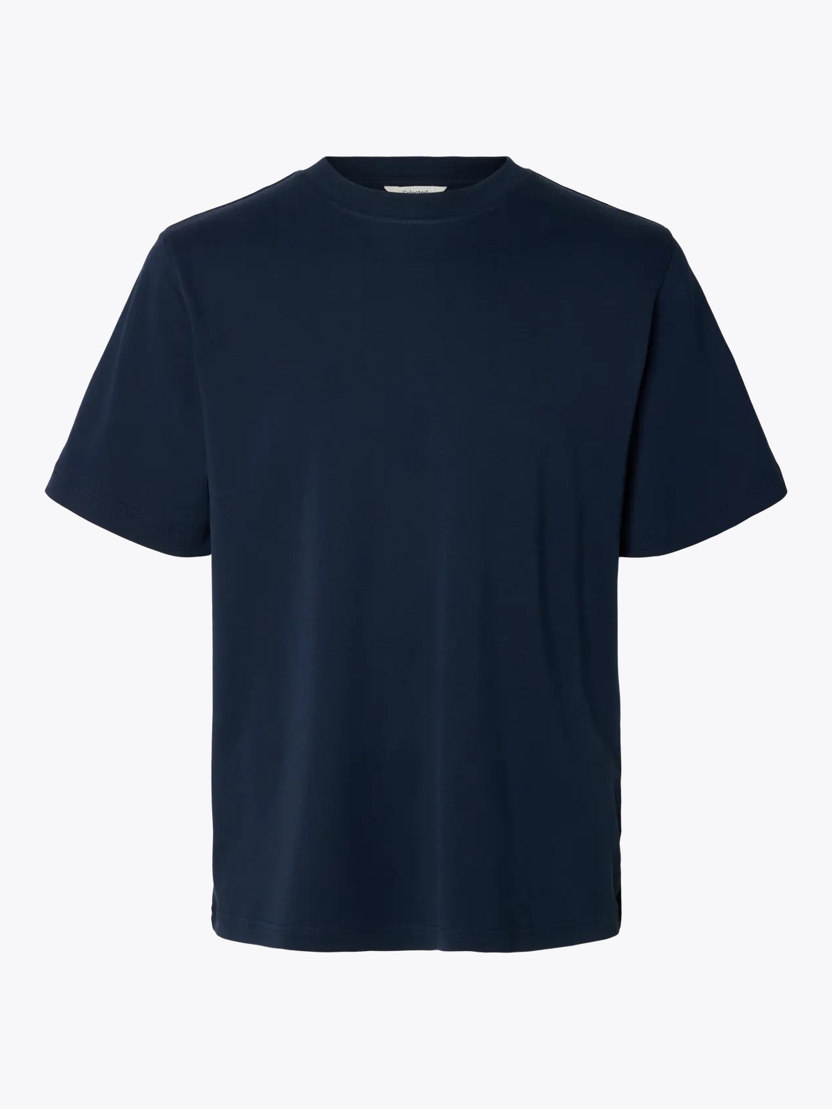 Selected Homme Taj Mid Weight Peach Short Sleeve O-Neck Tee Sky Captain
