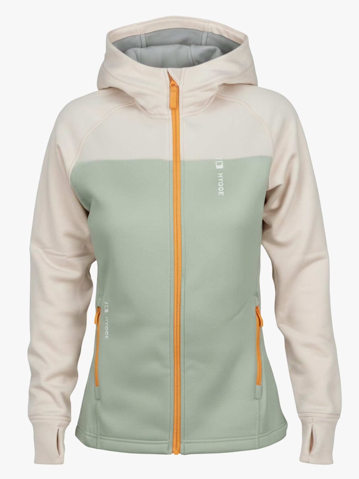 Hygge Women's Pow Zip Hoodie Beige / Light Green
