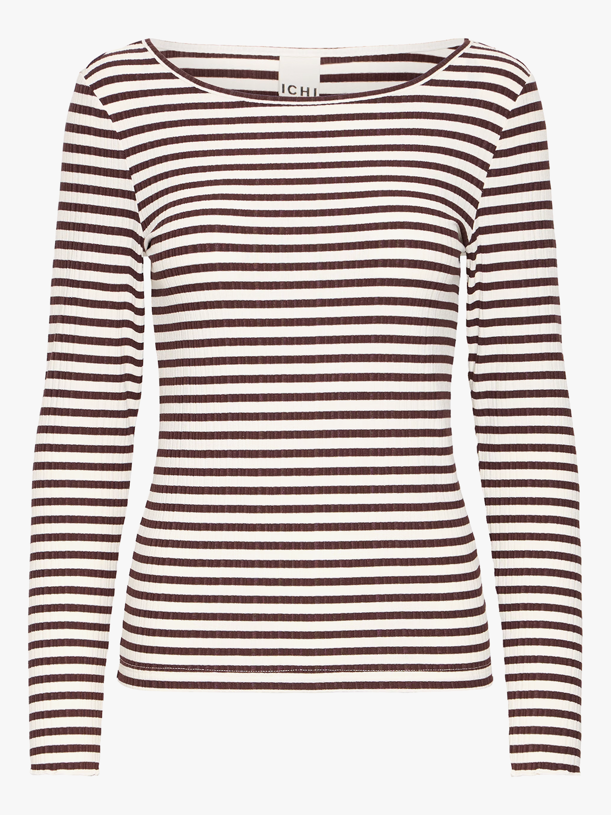 Ichi Cella Long Sleeve Coffee Bean / Cloud Dancer