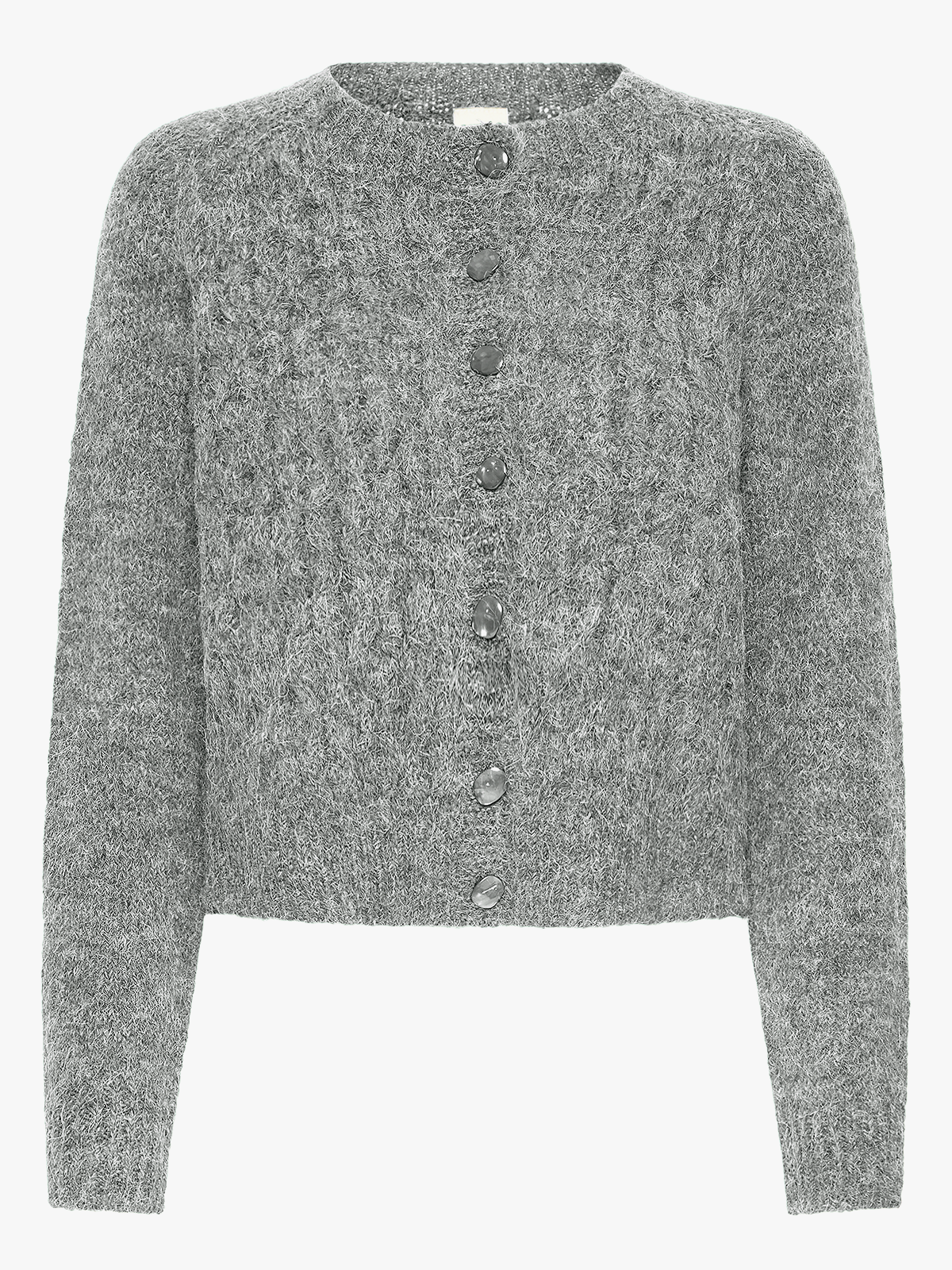 Ichi Belablue Cardigan Dark Grey Melange