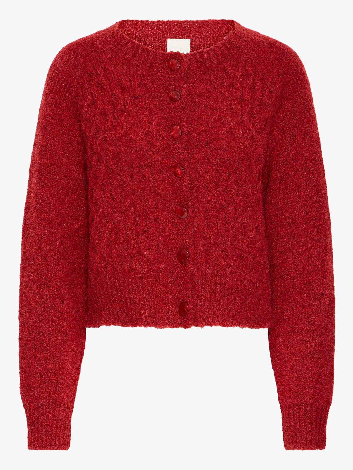 Ichi Belablue Cardigan Red Dahlia