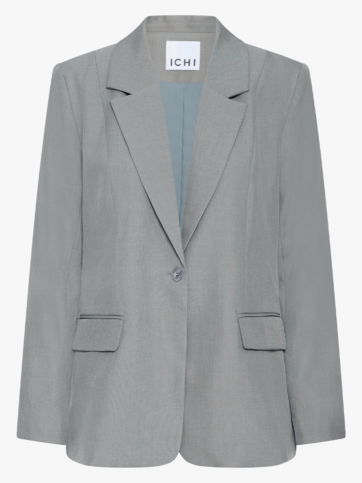 Ichi Fava Long Blazer Grey Melange