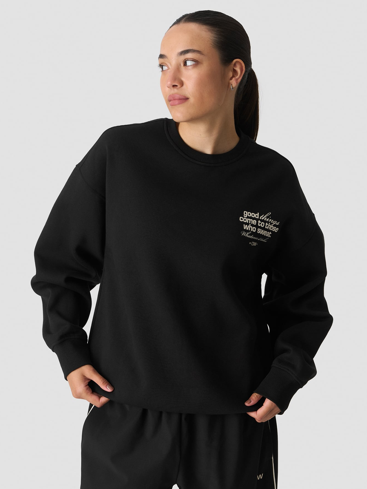 ICIW Everyday Relaxed Crewneck Print Black
