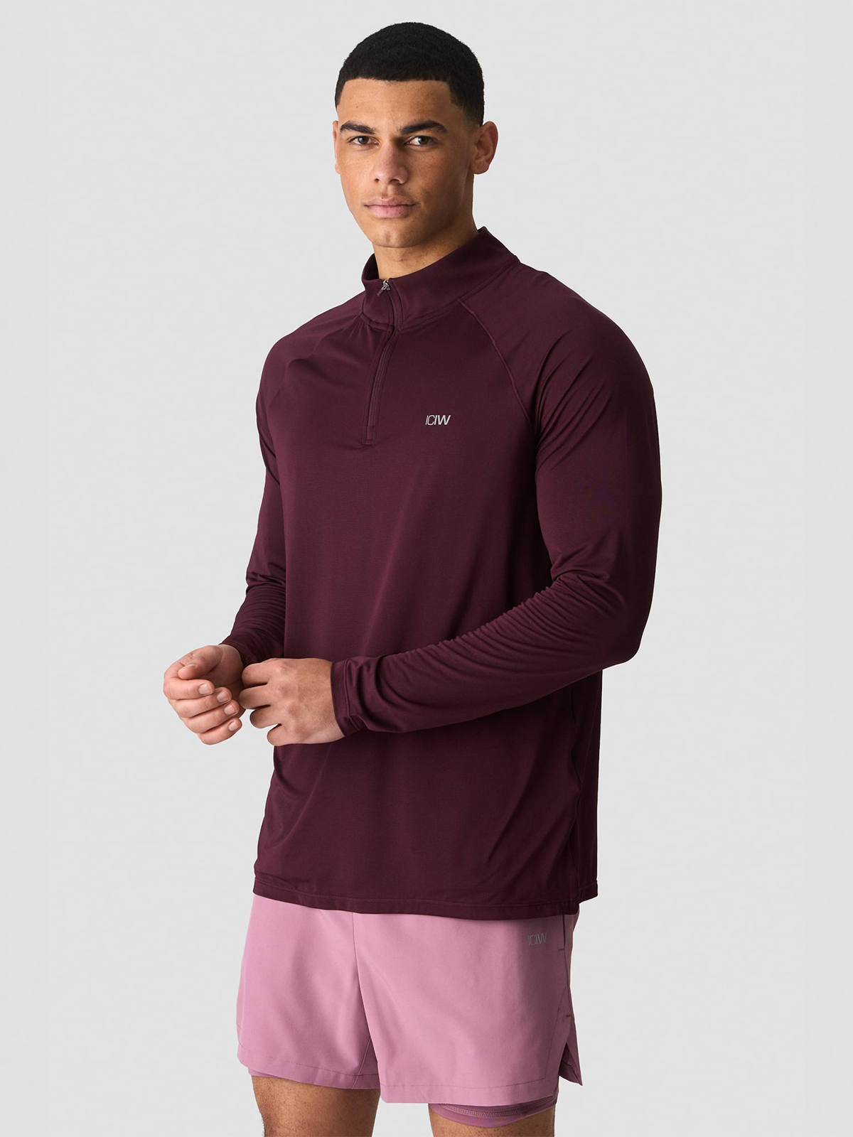 ICIW Mirage 1/4 Zip Long Sleeve Maroon Red