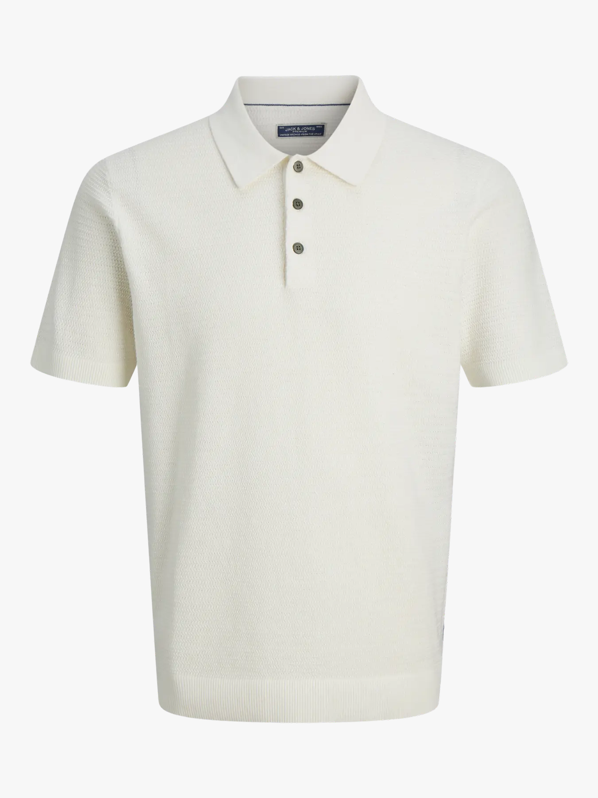 Jack and Jones Riley Knit Polo Short Sleeve Cloud Dancer