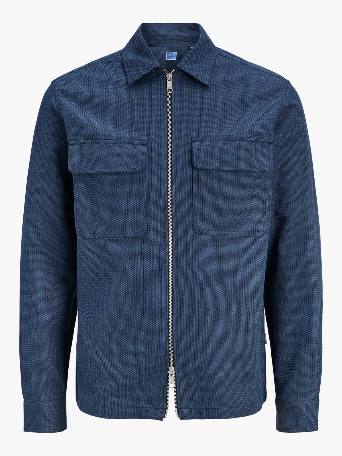 Jack and Jones Rayle Linen Blend Zip Long Sleeve Shirt Sky Captain