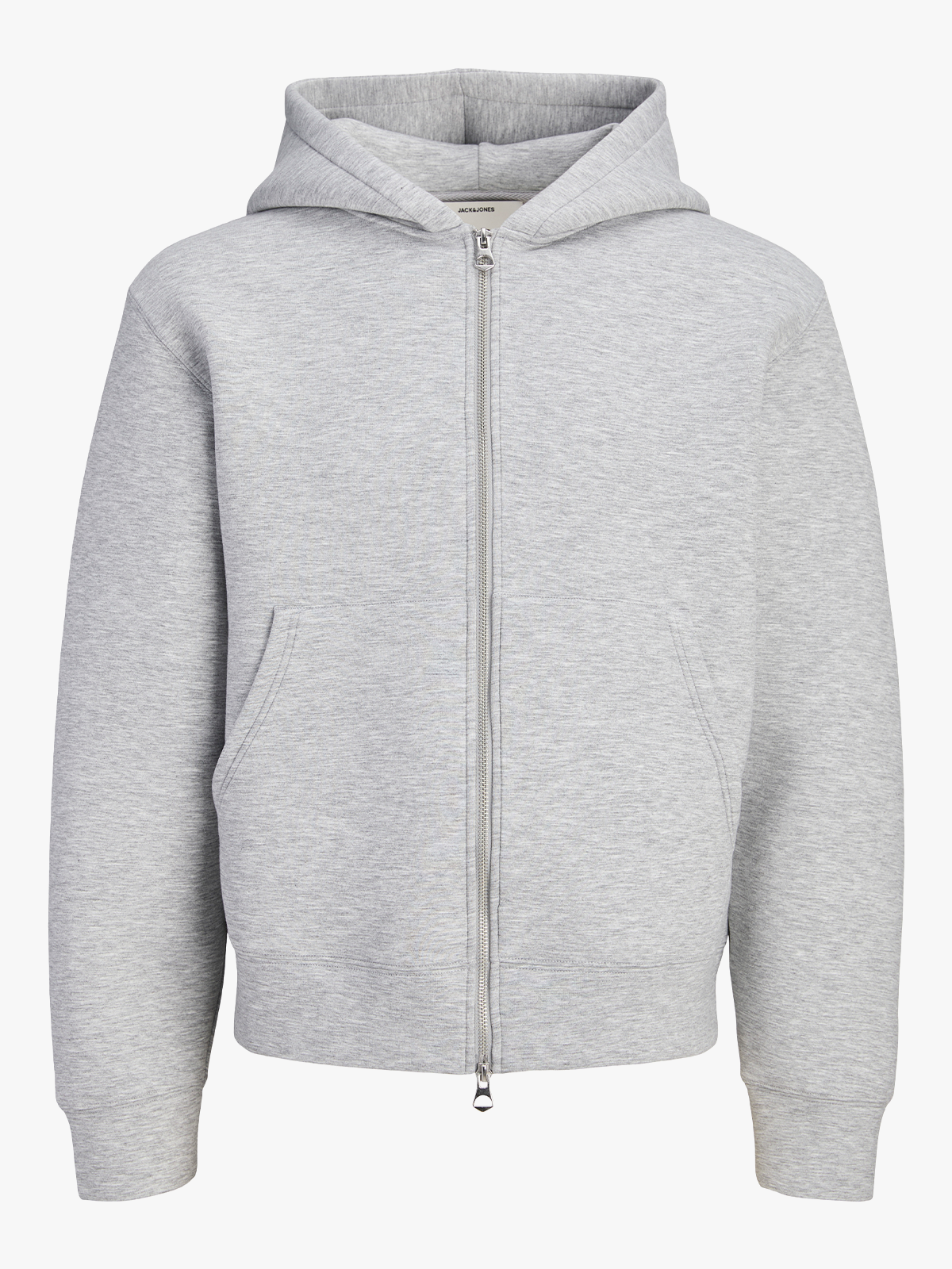 Jack and Jones Legacy Sweat Scuba Zip Hood Light Grey Melange