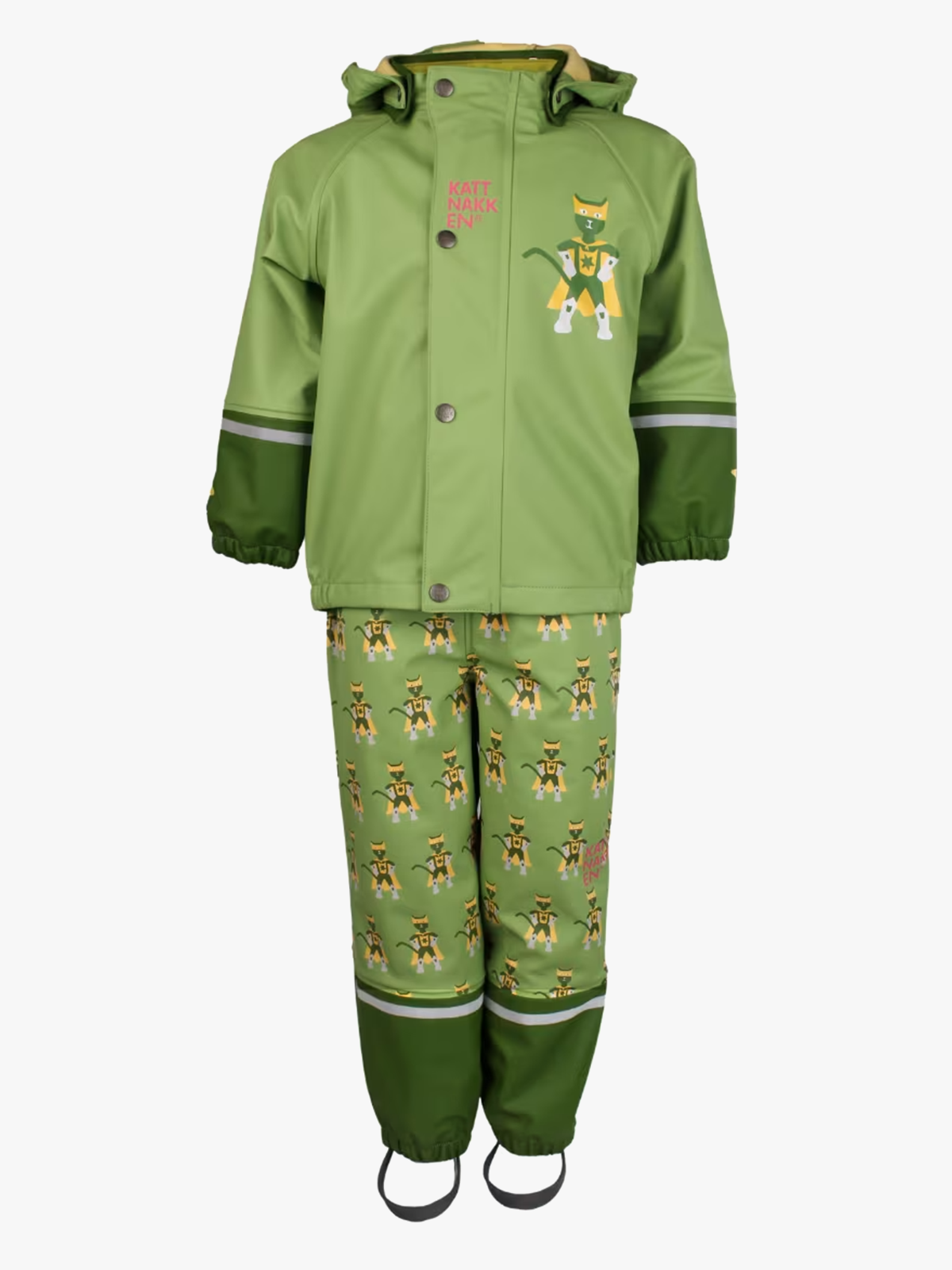 Kattnakken Regnsett Plask Superhelt Supergrønn