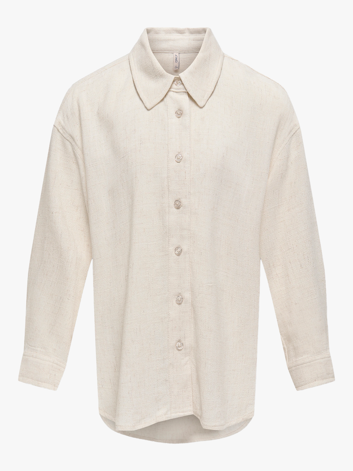 Kids Only Siesta Long Sleeve Linen Blend Oversized Shirt Moonbeam