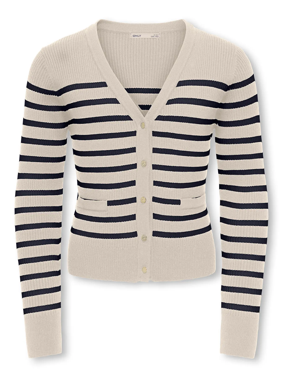 Kids Only Amy Life Long Sleeve Button Vneck Cardigan Knit Birch / Night Sky