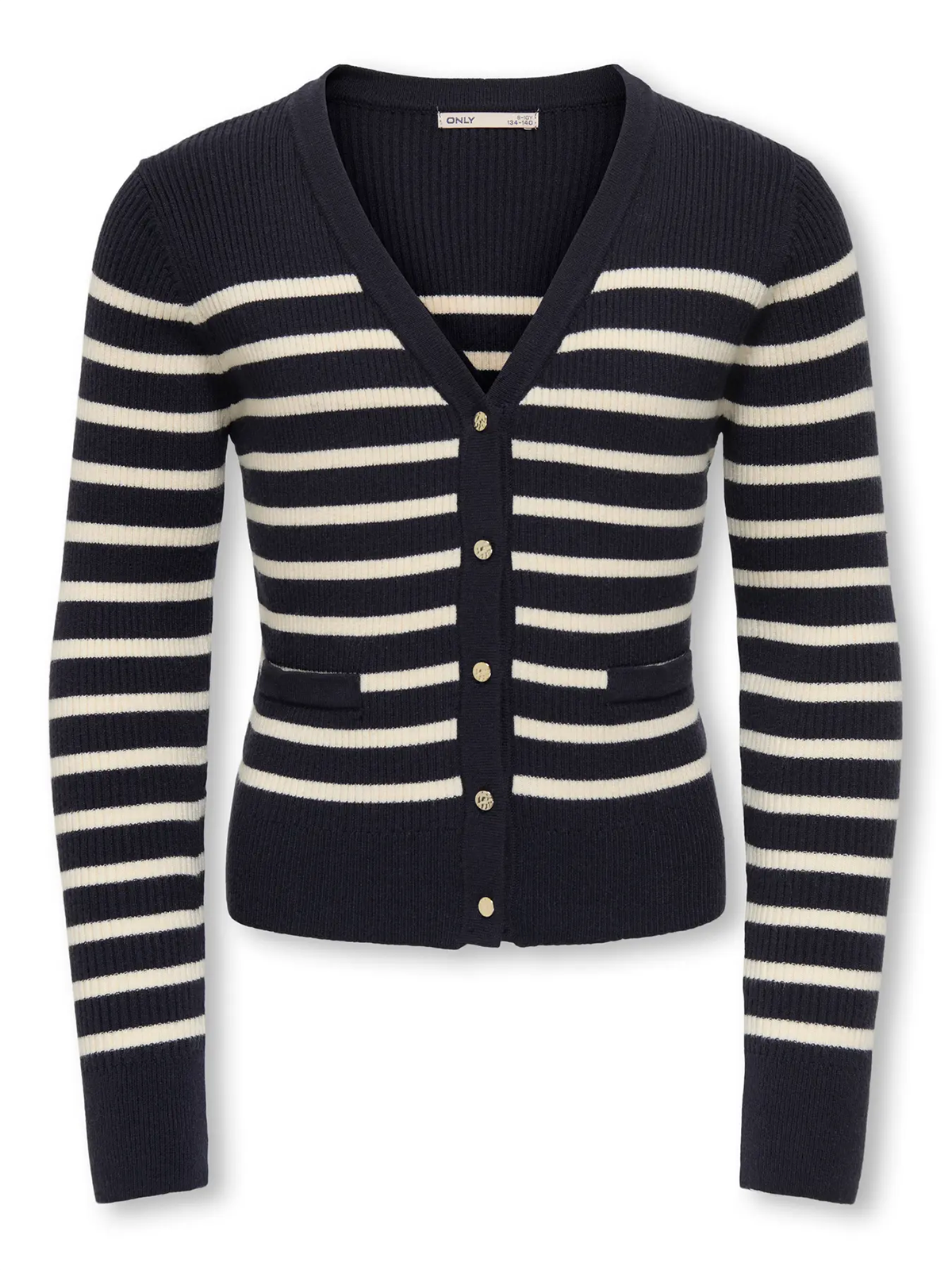 Kids Only Amy Life Long Sleeve Button Vneck Cardigan Knit Night Sky / Birch