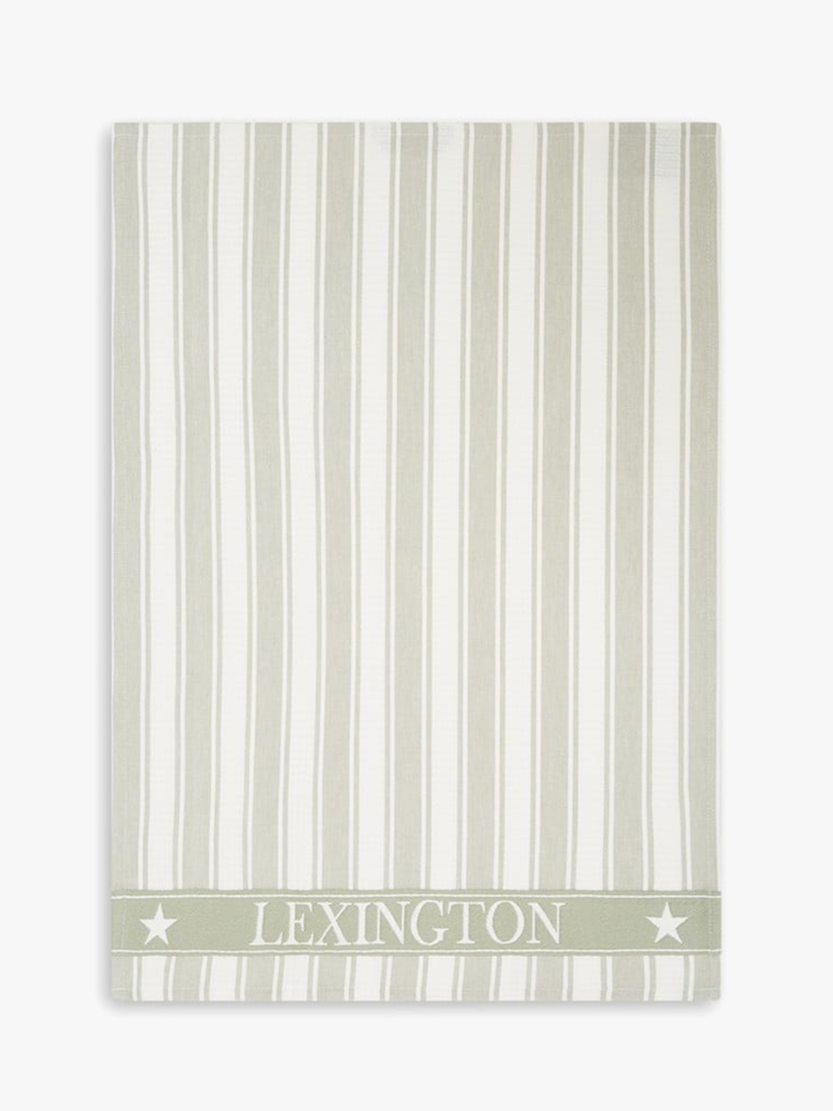Lexington Icons Cotton Twill Waffle Striped Kitchen Towel 50x70 Sage Green / White