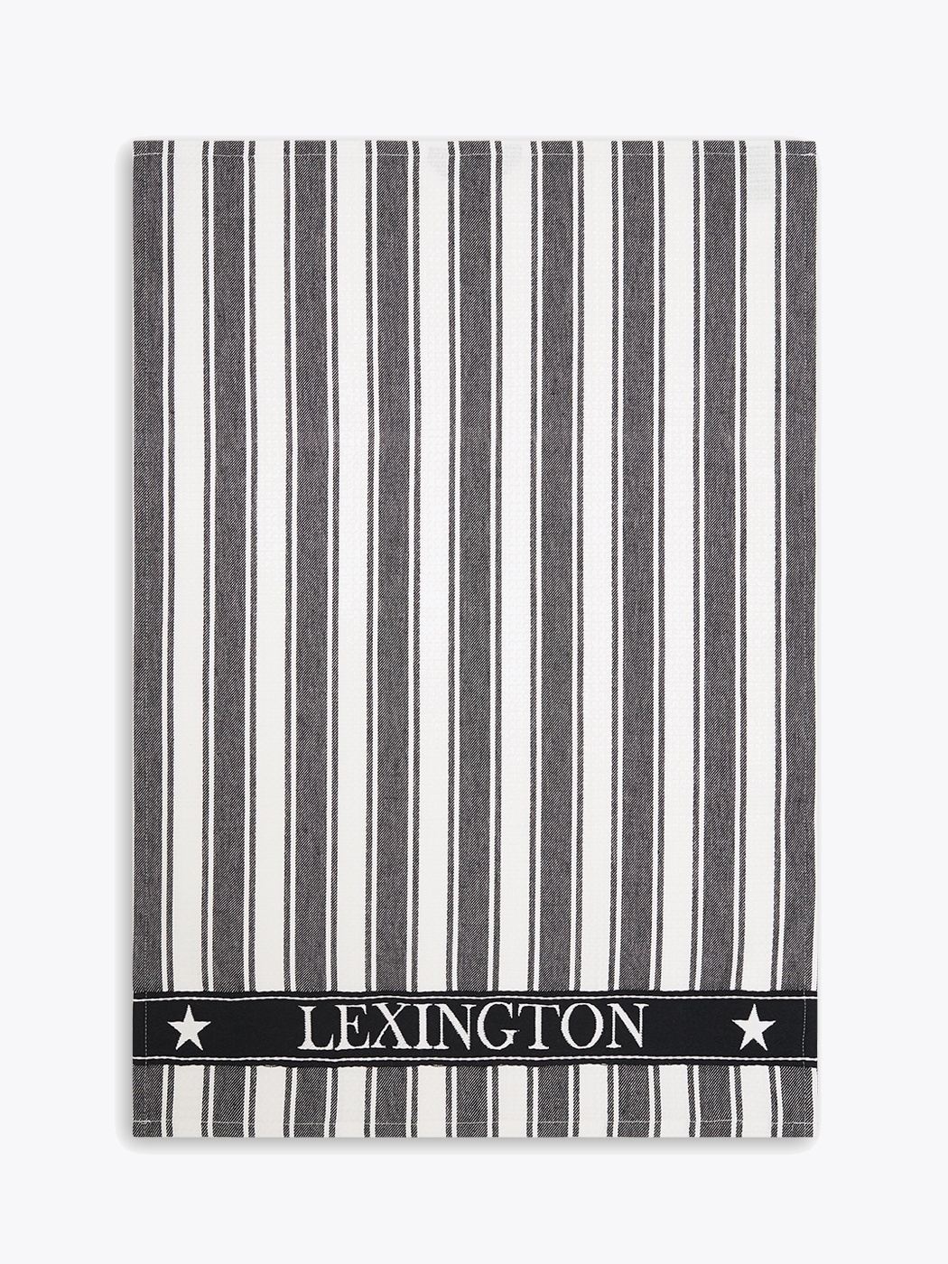 Lexington Icons Cotton Twill Waffle Striped Kitchen Towel 50x70 Black / White