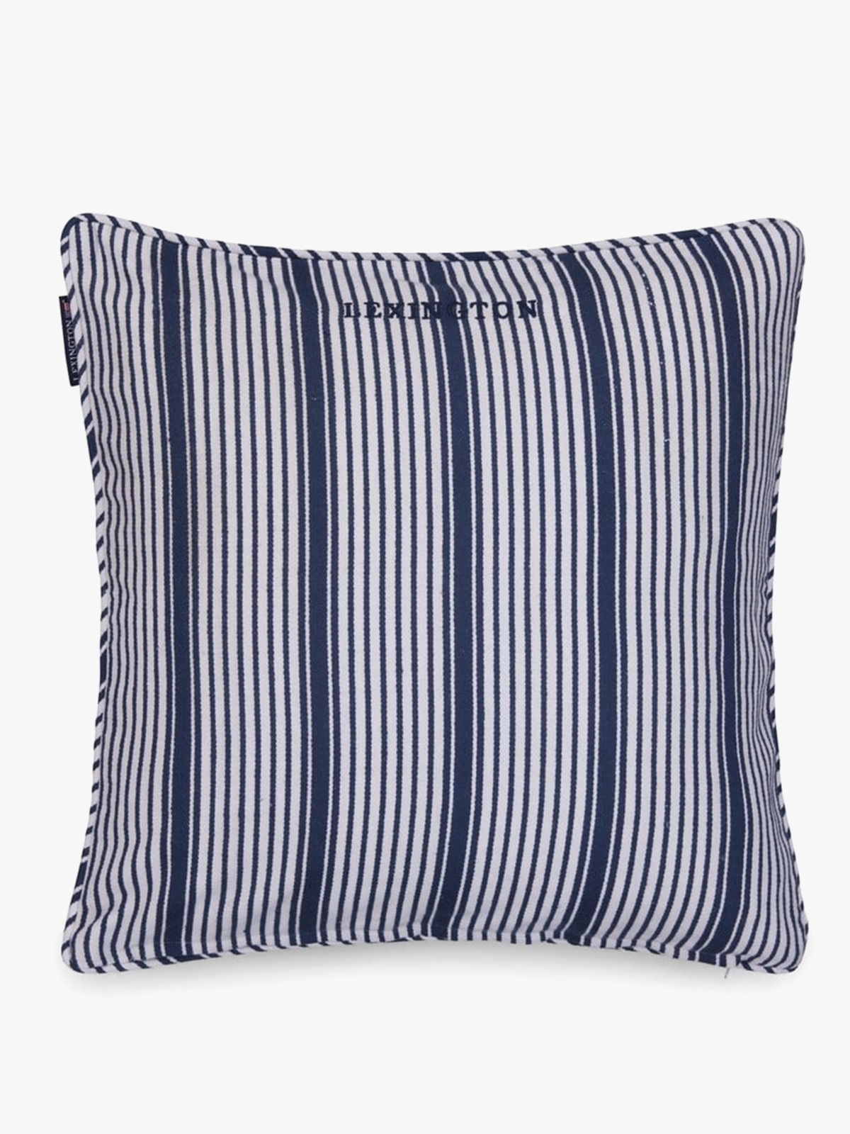 Lexington Classic Striped Organic Cotton Twill Pillow Cover 50x50 Beige / Hvit