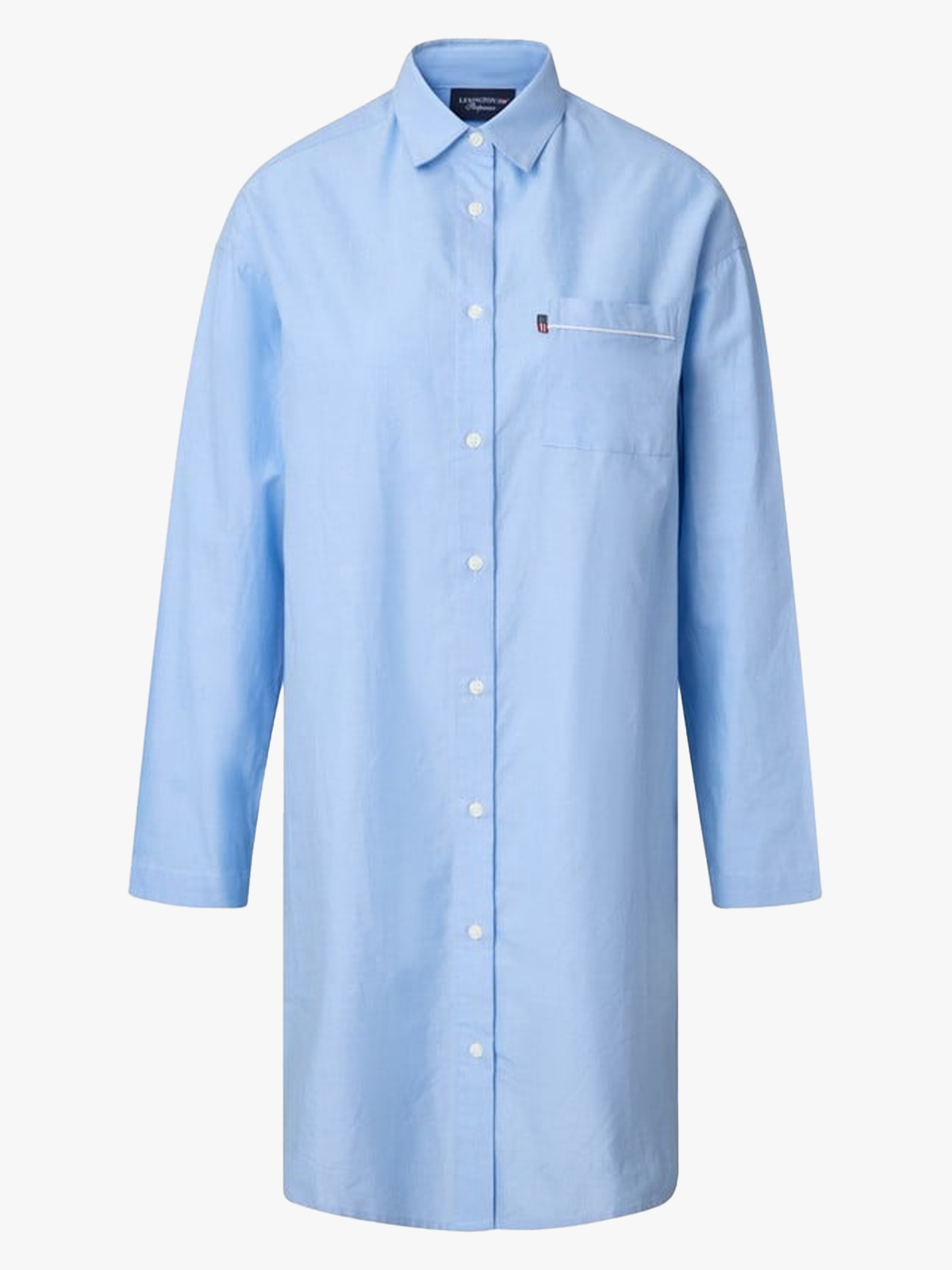 Lexington ICONS Luna Organic Cotton Light Oxford Nightshirt Blå