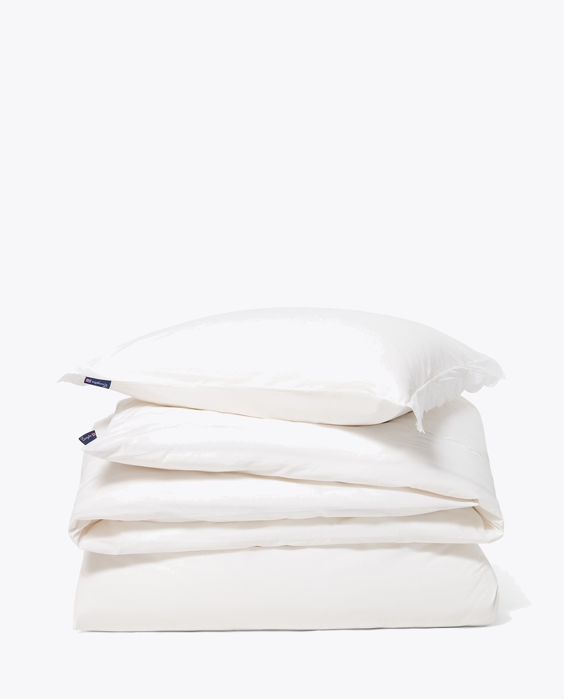 Lexington White Cotton Percale Scallop Wing Bed Set 140x200/50x70 White, 140x200