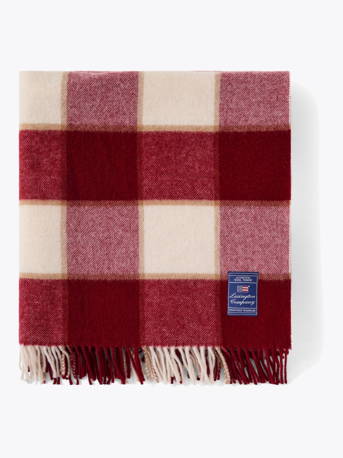 Lexington Checked Recycled Wool Throw 130x170 - Beige | Getinspired.no