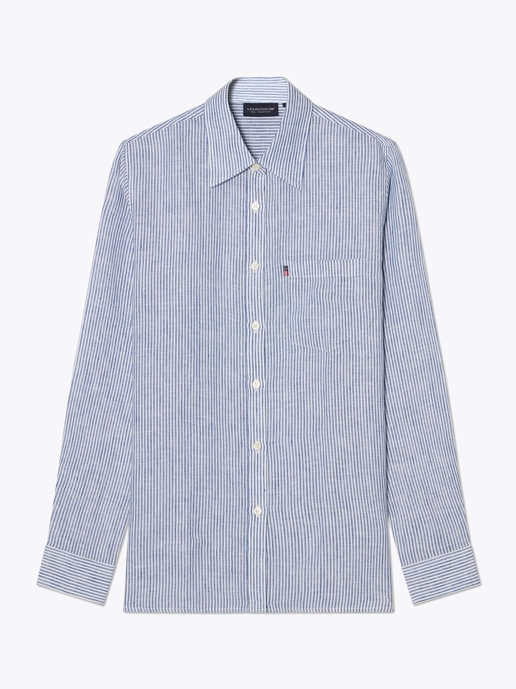Lexington Classic Linen Shirt Blue / White stripe