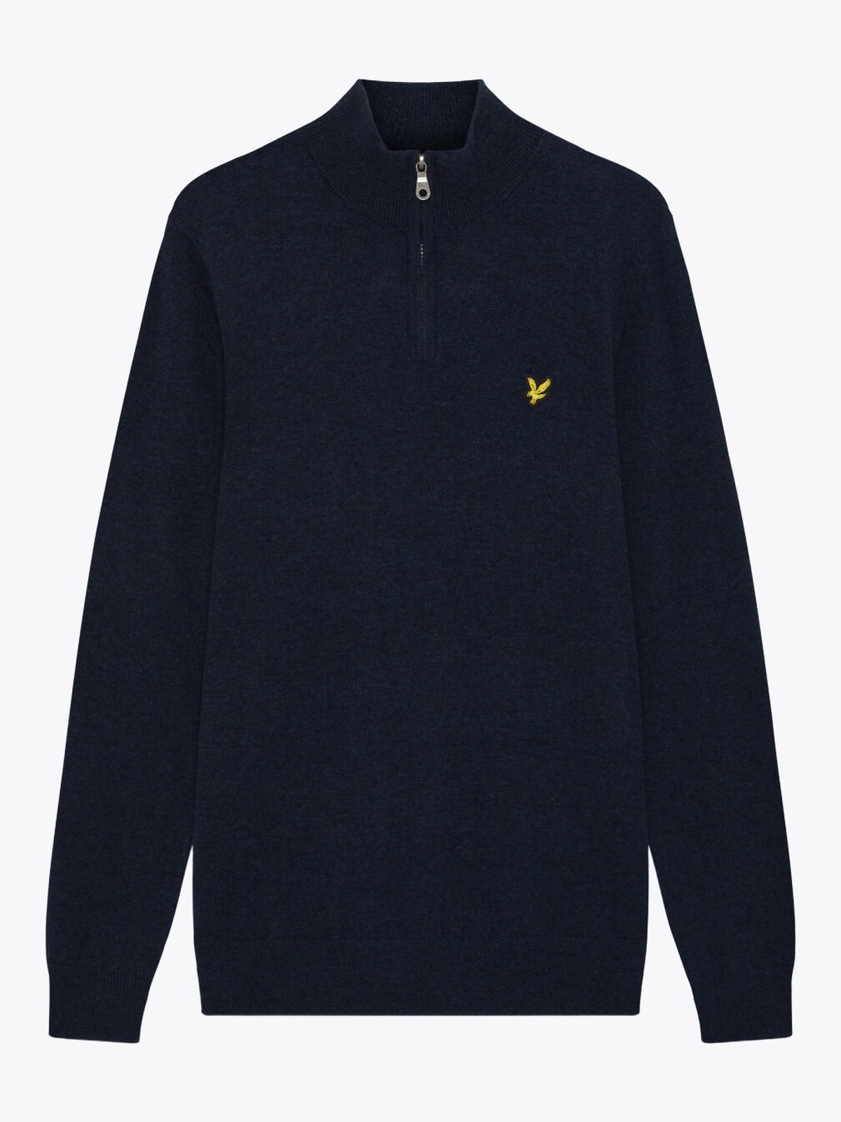 Lyle & Scott Lambswool Blend Quarter Zip Jumper Dark Navy Marl
