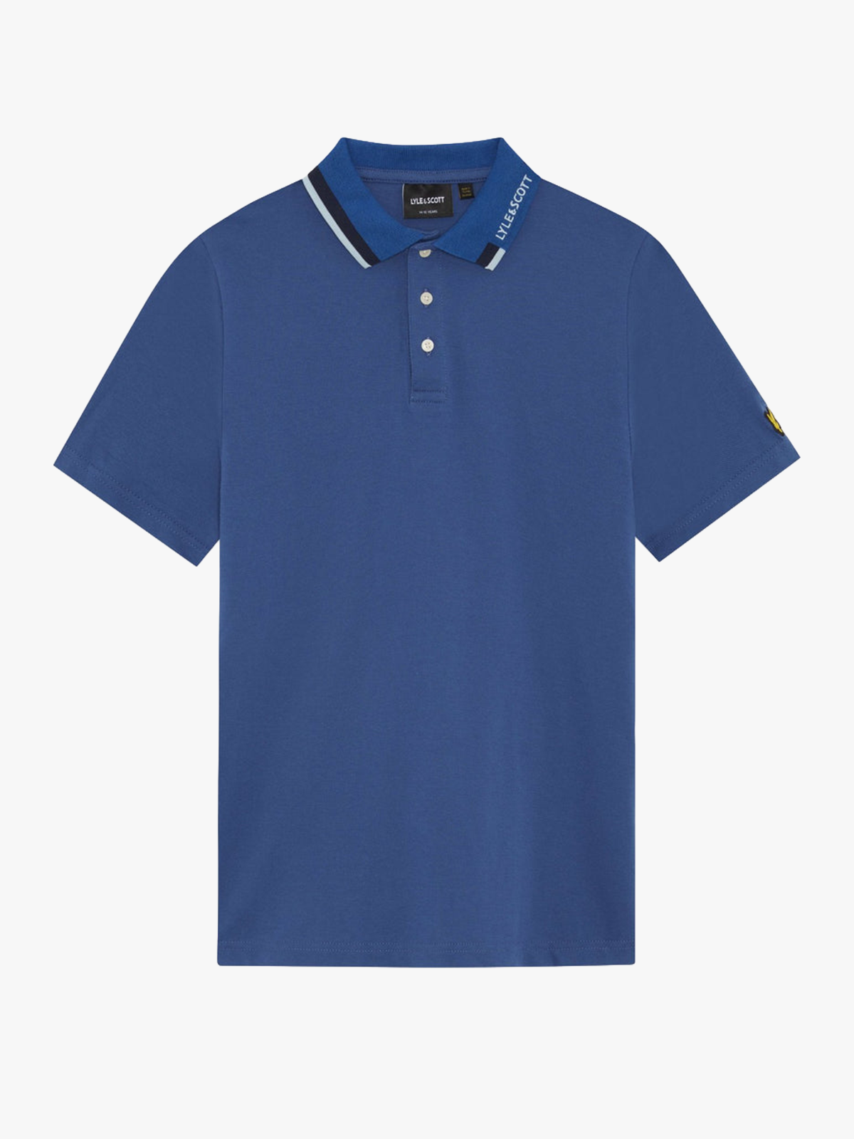 Lyle & Scott Junior Tipped Logo Polo Shirt Dark Cornflower
