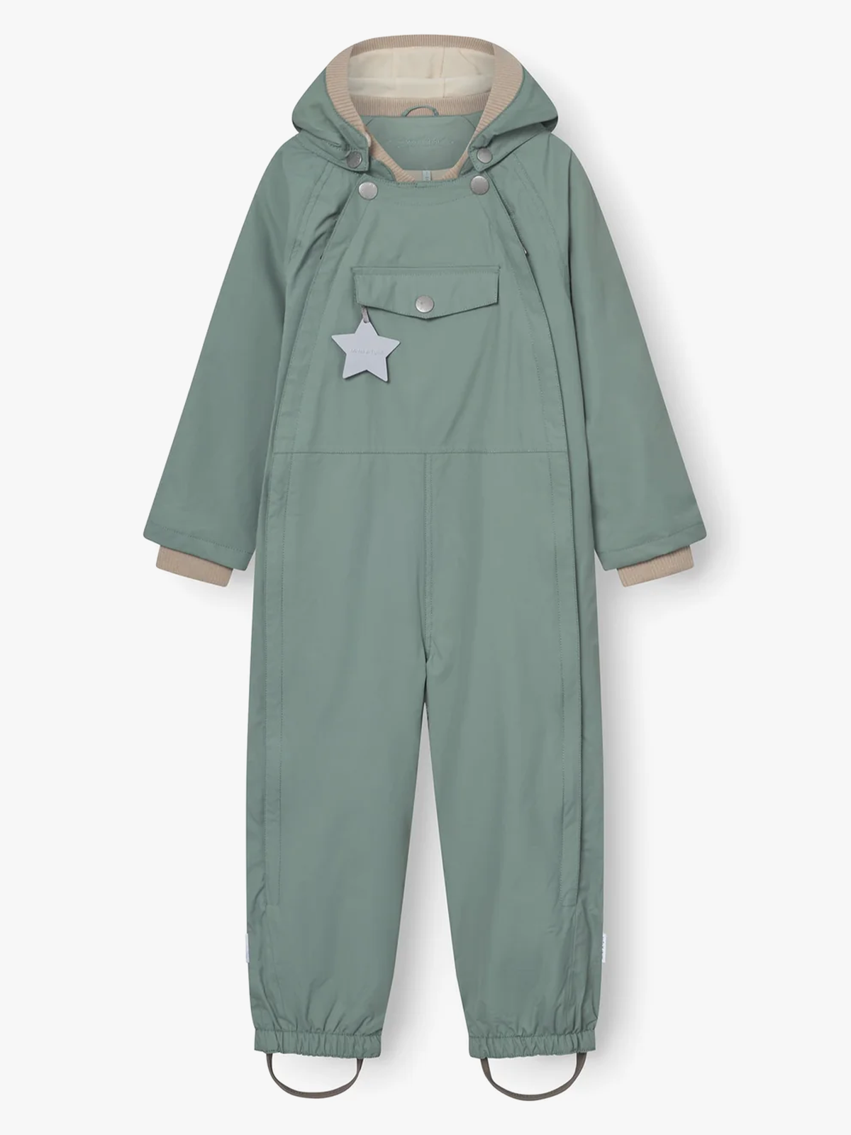 Mini A Ture Wisto Fleece Lined Coverall Granite green
