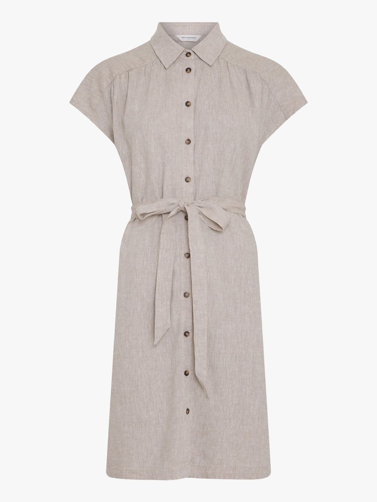 MSCH Copenhagen Viana Ginia Short Sleeve Shirt Dress Sand Melange