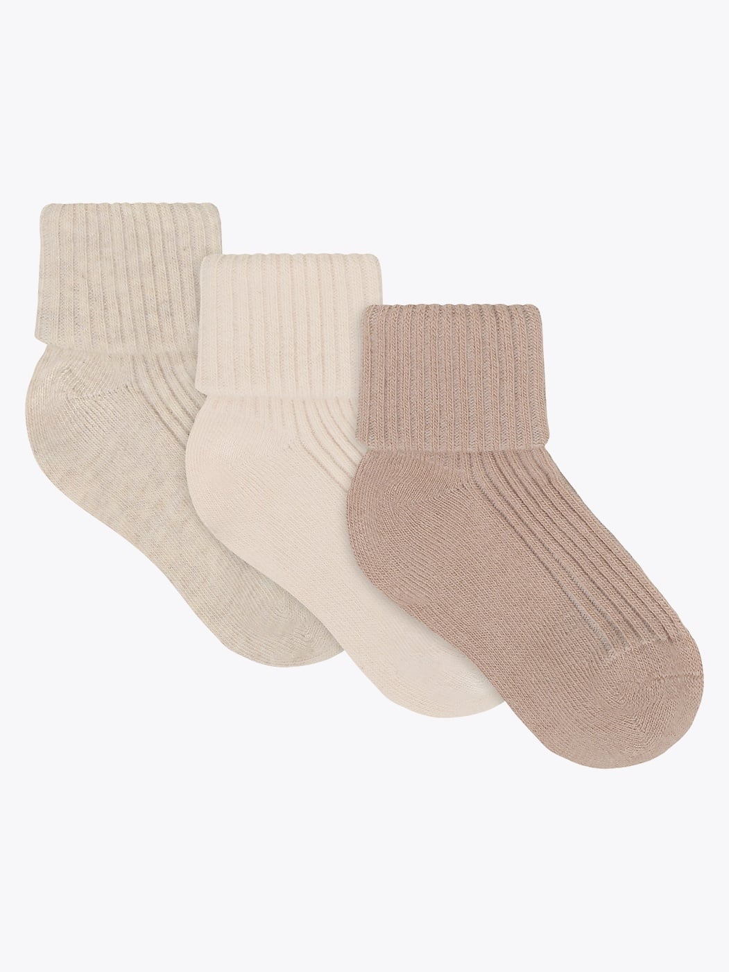 Minymo Baby 2x2 Rib Sock 3-Pack Rosa