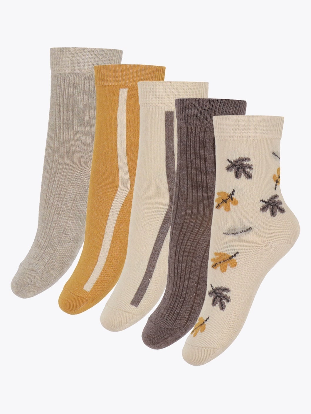 Minymo Socks With Pattern 5-Pack Brun / Beige