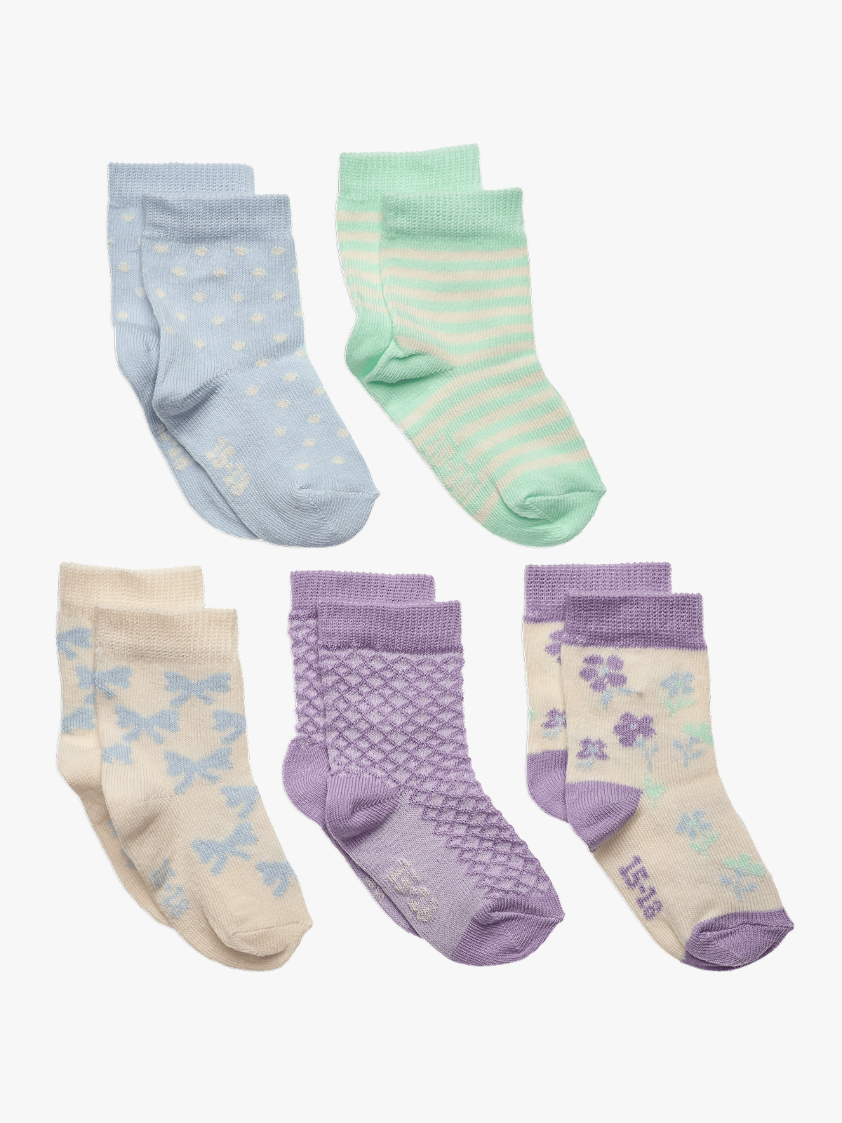 Minymo Socks With Pattern 5-Pack Lavendel