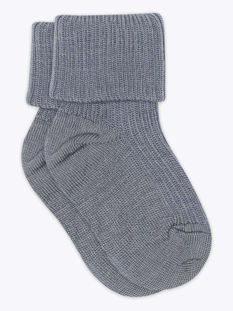 MP Denmark Wool rib baby socks Stone Blue
