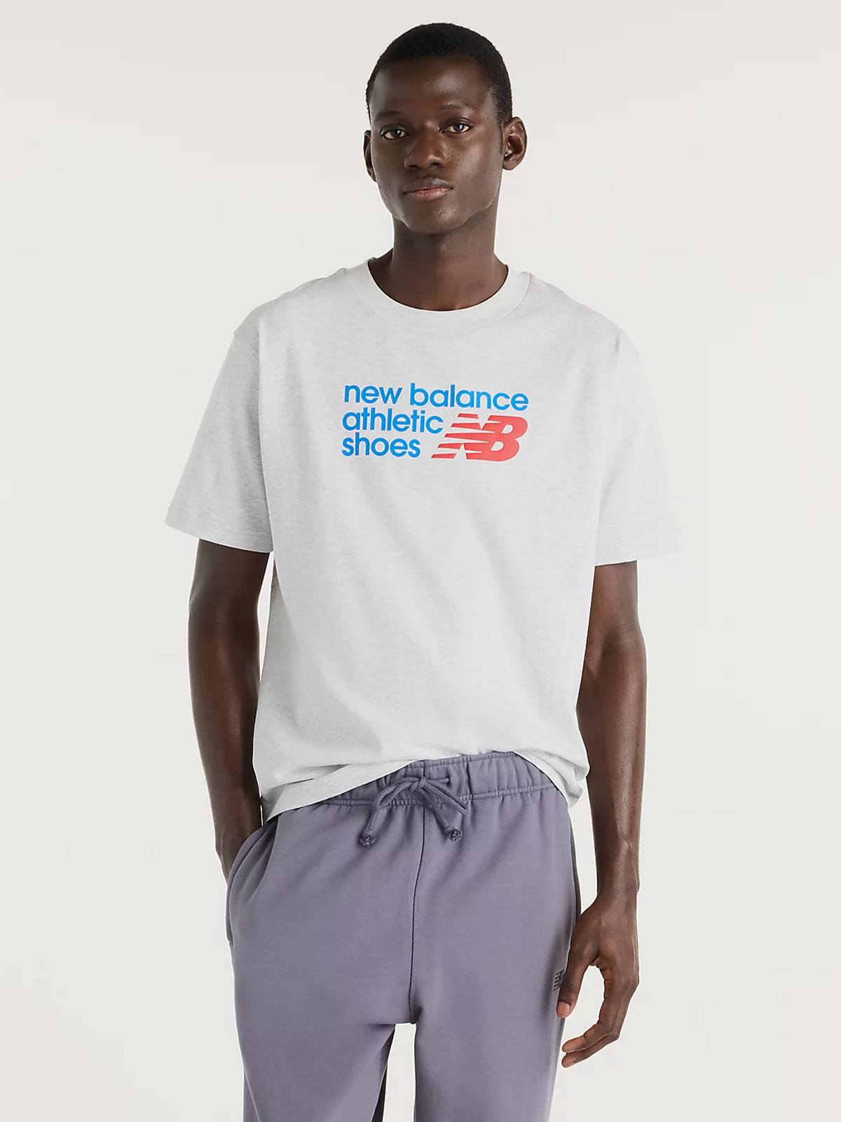 New Balance Athletics Premium Relaxed Chest Logo T-Shirt Ash Heather Multi