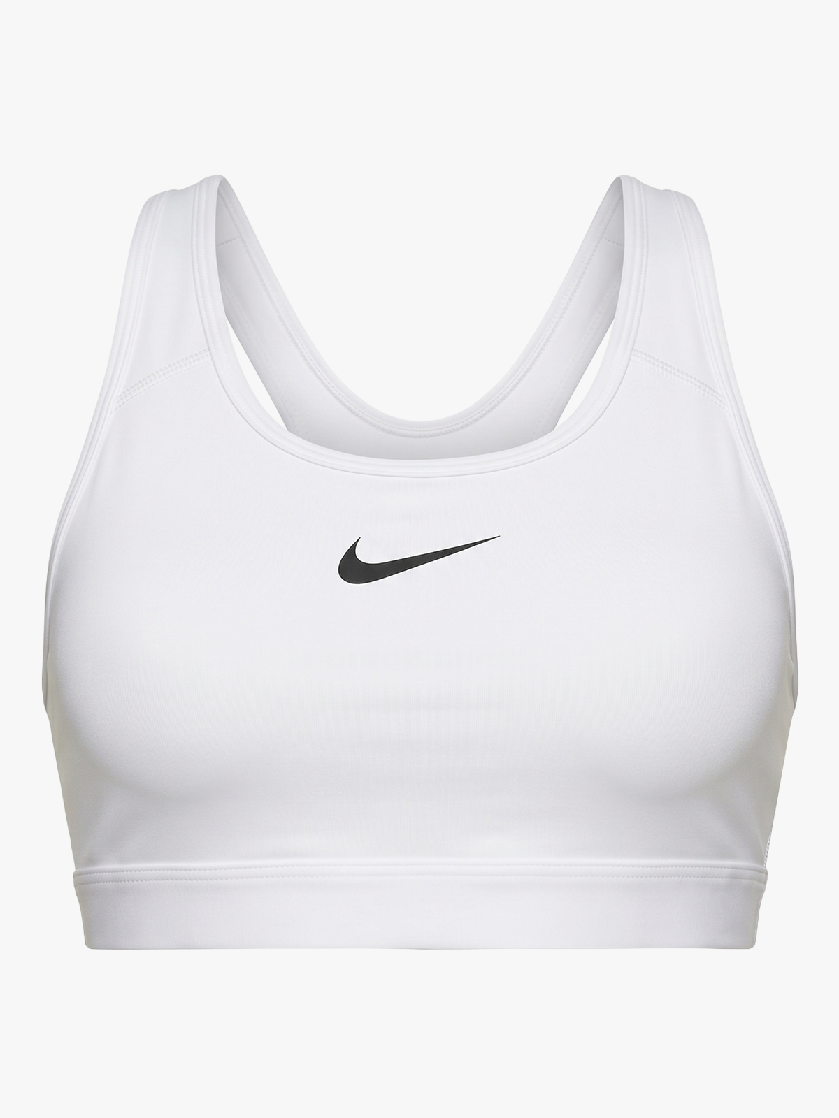 Nike Swoosh Mid-Support Padded Sports Bra White / Black