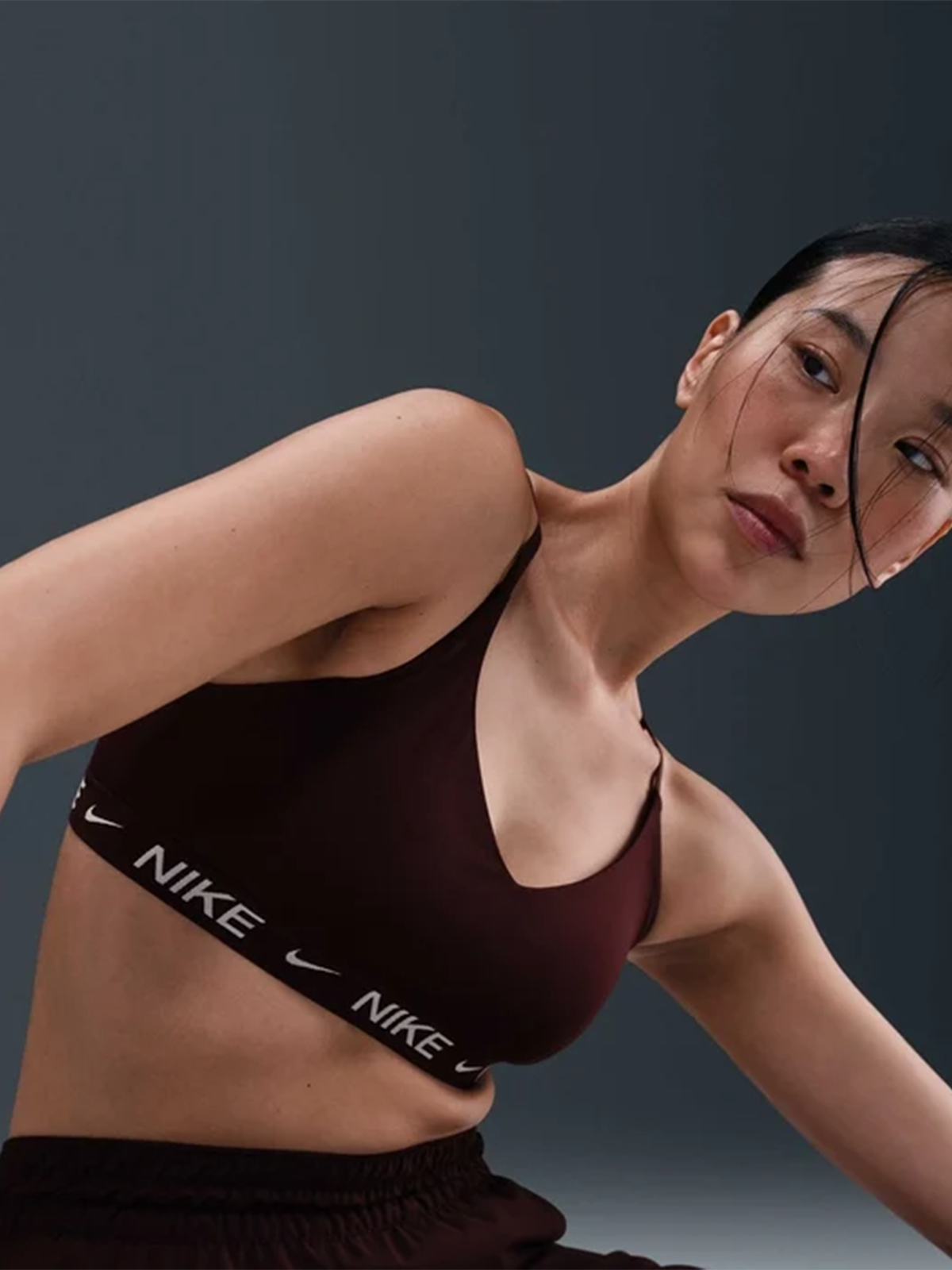 Nike Indy Dri-Fit Light-Support Padded Bra Burgundy Crush/White