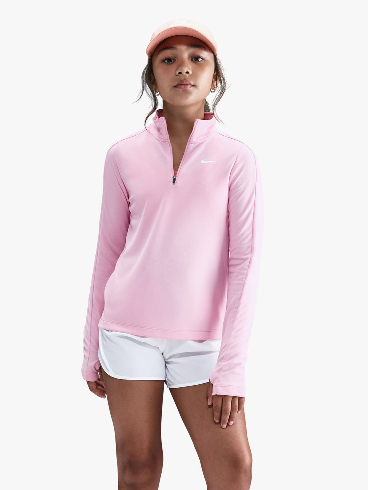 Nike Half Zip Top Med Soft Pink / White