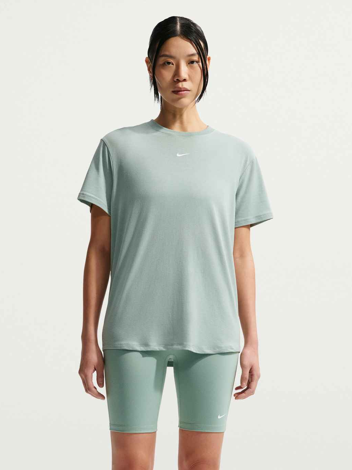 Nike One Relaxed Dri-Fit Short Sleeve Top Steam / White