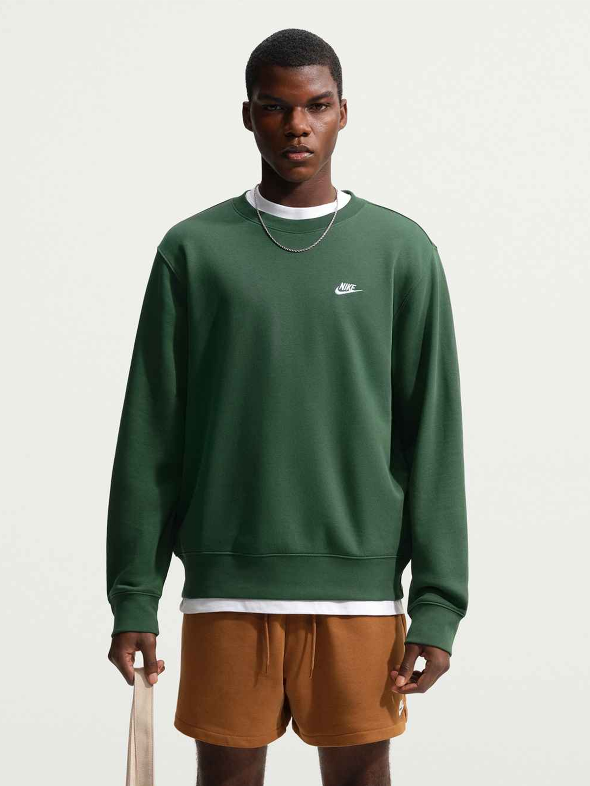 Nike Club Fleece Crew Fir / White