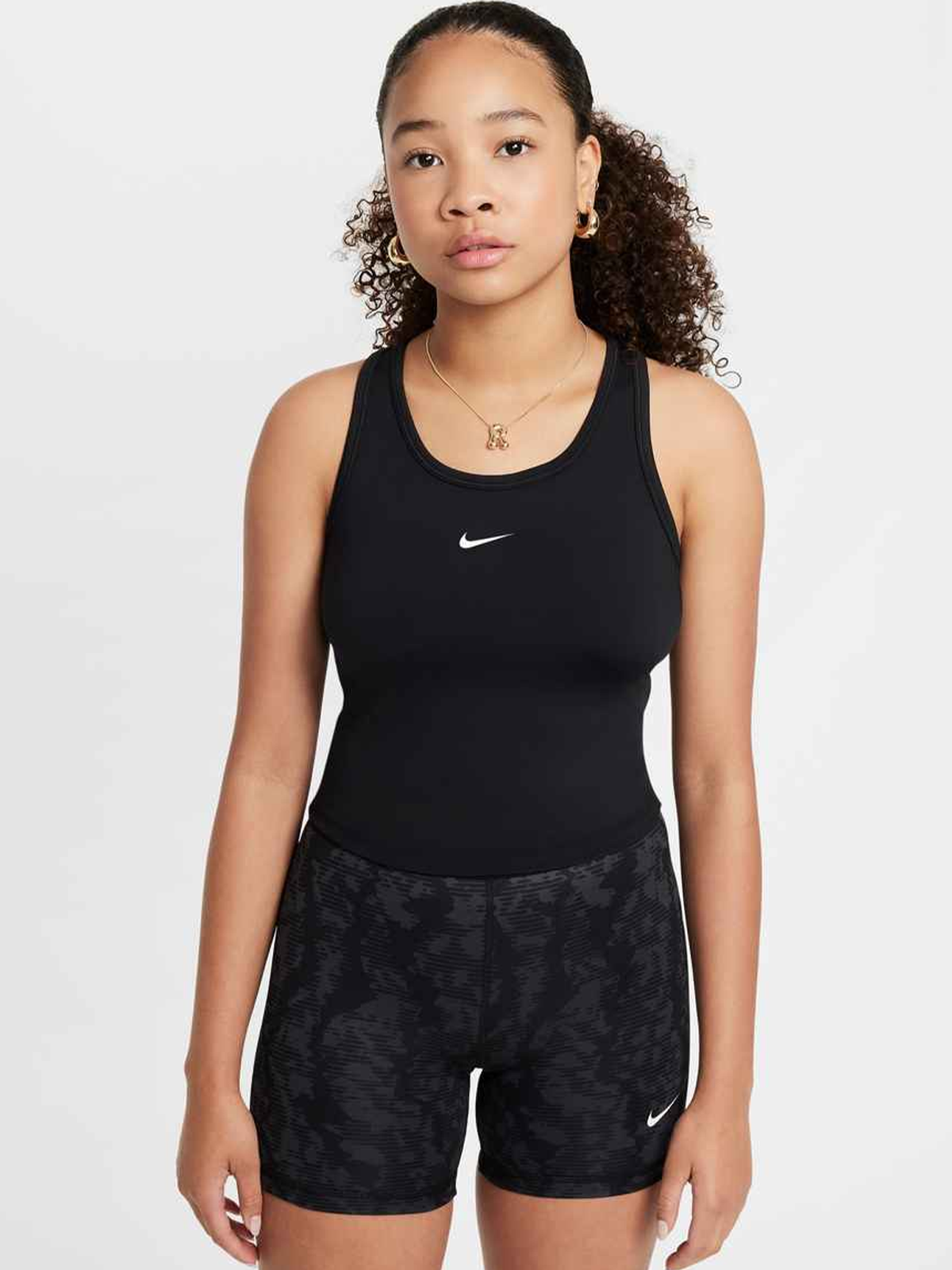 Nike One Fitted Dri-FIT Tank Top Black / White