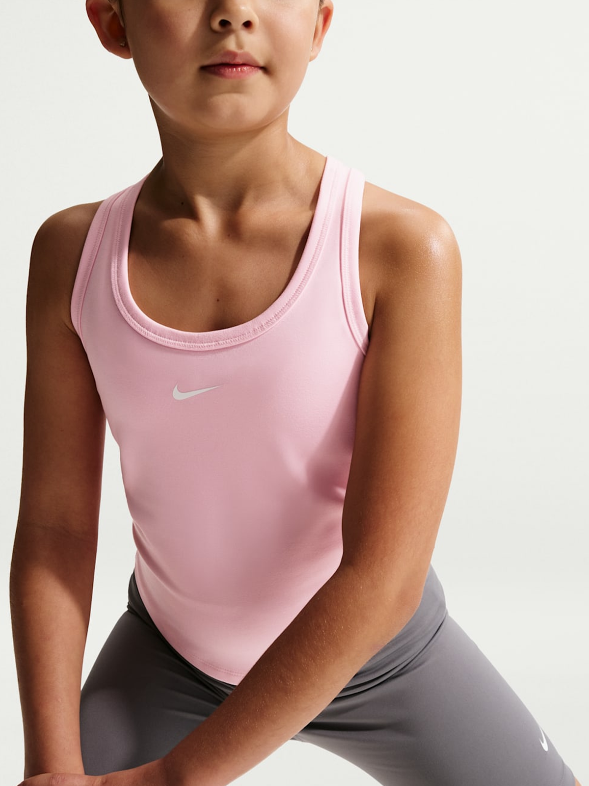 Nike One Fitted Dri-FIT Tank Top Medium Soft Pink / White