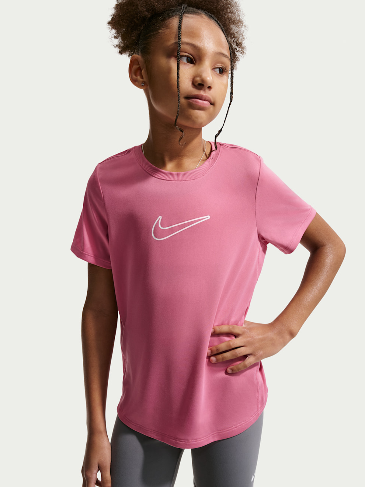 Nike One Fitted Tee Peony / White