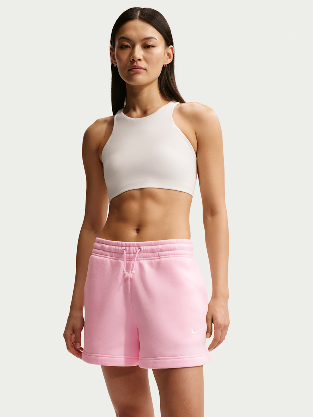 Nike Pheonix Fleece Mid-Rise Shorts Pink Foam / Sail