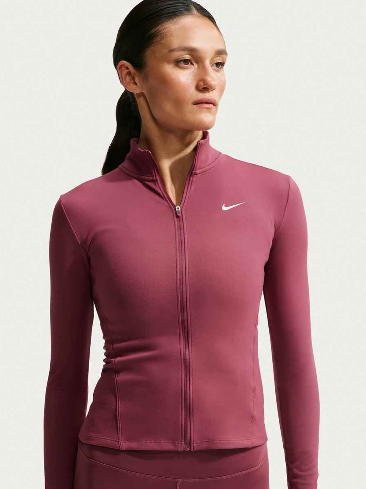 Nike One Dri-Fit Full-Zip Jacket Pink Smoke / White