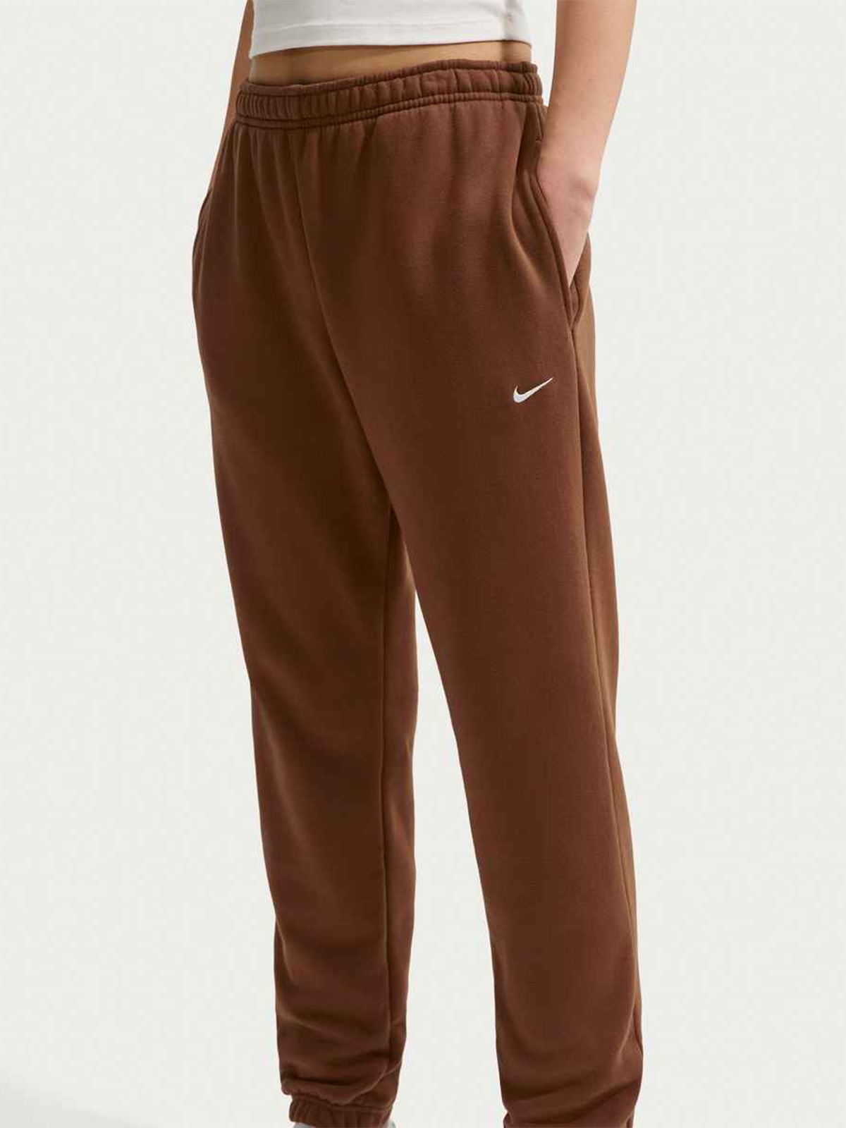 Nike Studio Fleece Mid-Rise Cuffed Pants Cacao Wow / Sail