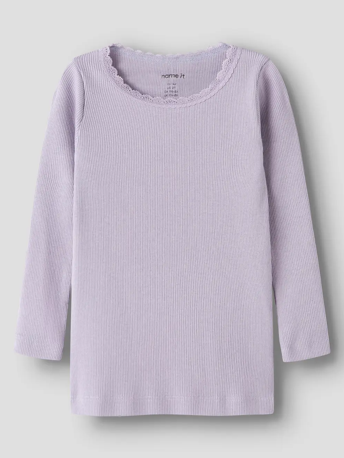 Name It Kab Long Sleeve Top Lavender Gray