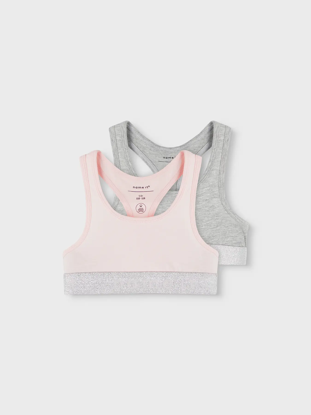 Name It Short Top 2-Pack Barely Pink w/ Grey Melange