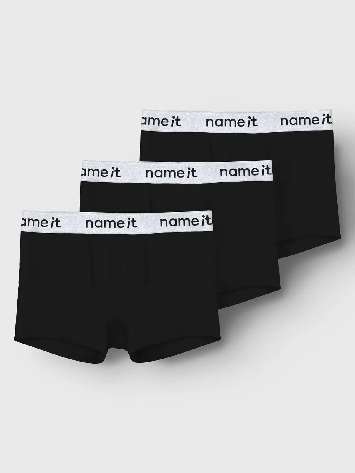 Name It Boxer 3-Pack Black Bright White waistband