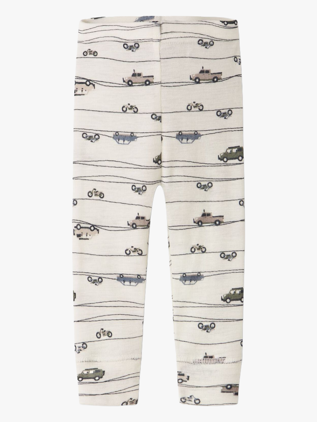 Name It Wang Wool Rib Longjohn All Over Print Snow White