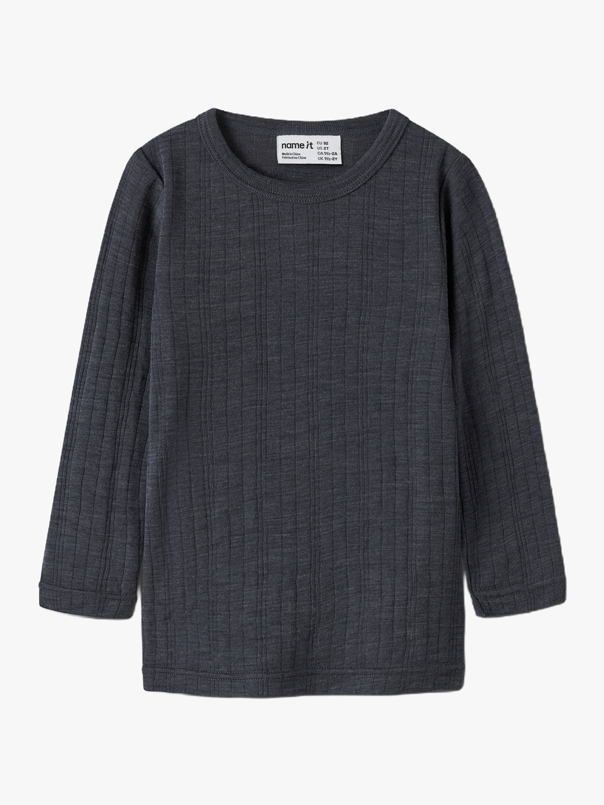 Name It Wang Wool Needle Long Sleeve Top Solid Ombre Blue