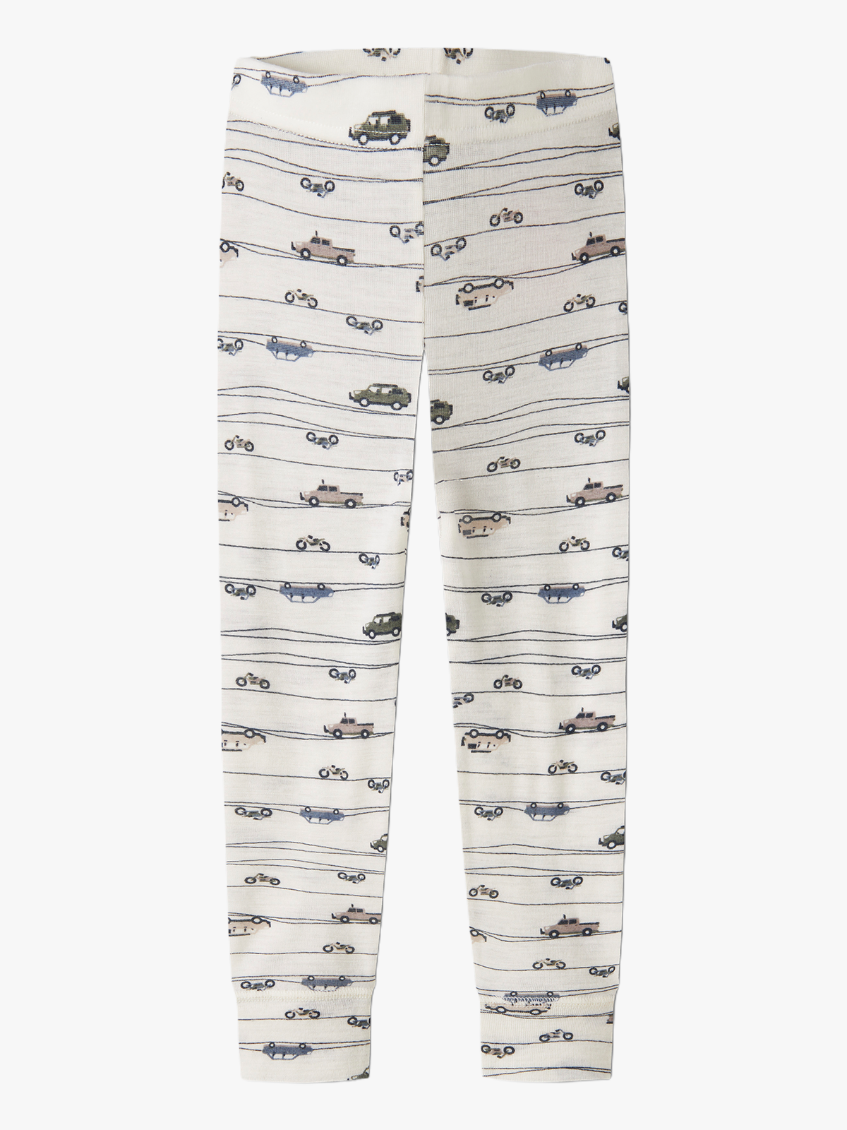 Name It Wang Wool Rib Longjohn All Over Print Snow White