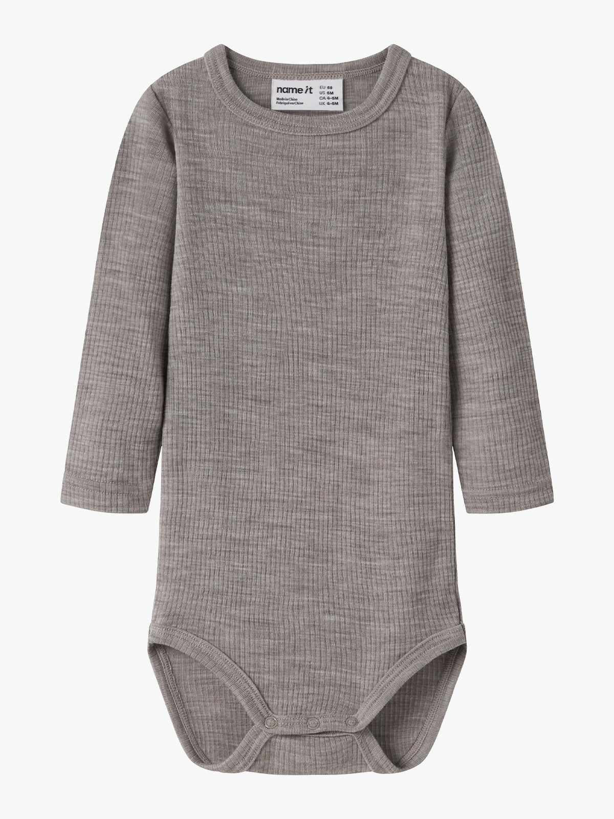 Name It Wax Wool Rib Long Sleeve Body Satellite